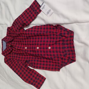Plaid Red and Blue Kids Shirt